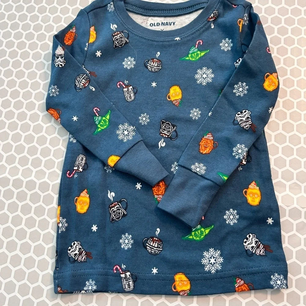 NWT Old Navy Navy Holiday Character Pajama Set Green Orange Accents Size 12-18M